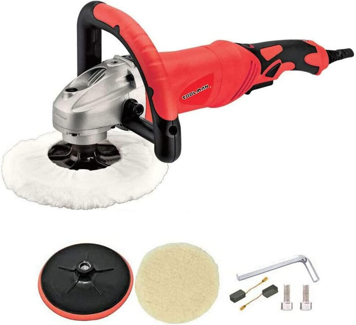 Toolman Electric Polisher Sander Paint Care Tool 7" 12A amps Variable Speed 500-3200RPM with Hook and Loop works with DeWalt Makita Accessories