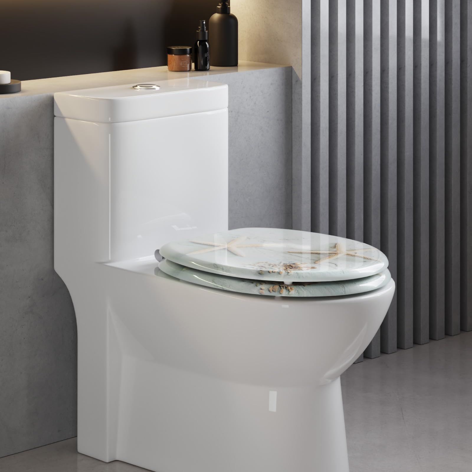 WOLTU Sedile WC copriwater universal, Urea-Formaldeide Chiusura,facile da montare, MDF Materiale a Fissaggio Parte inferiore, a Forma di O
