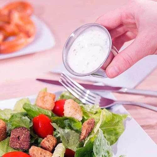 Miniatura 3 de Taza de salsa de acero inoxidable, 4 unidades, condimento, salsa de tomate, tazón de condimento, plato de aperitivo, platos, contenedor de