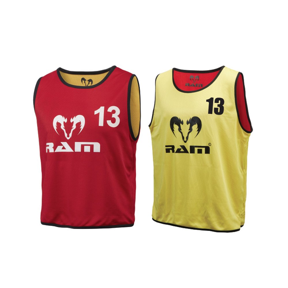 Ram Rugby Reversible Numbered Bibs - Set of 15 Training Bibs for Easy Player Identification – Durable & Breathable for Contact Training - Sizes Senior, Intermediate, Junior - Mesh Storage Bag Included — image 1