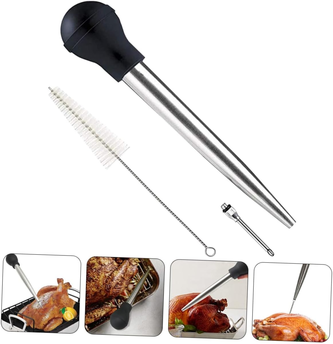 Garneck Turkey Marinade Injector Set Black Single Needle Meat Injector for Flavoring Pork Beef Fish Bbq Camping and Holiday Cooking and Easy to Use