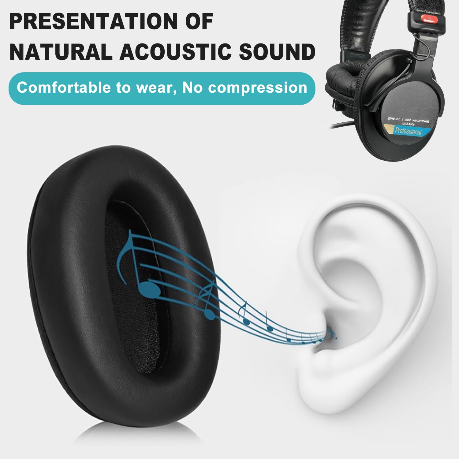 Amazon | Sony MDR-7506 交換用イヤーパッド、ヘッドホン交換用パッド