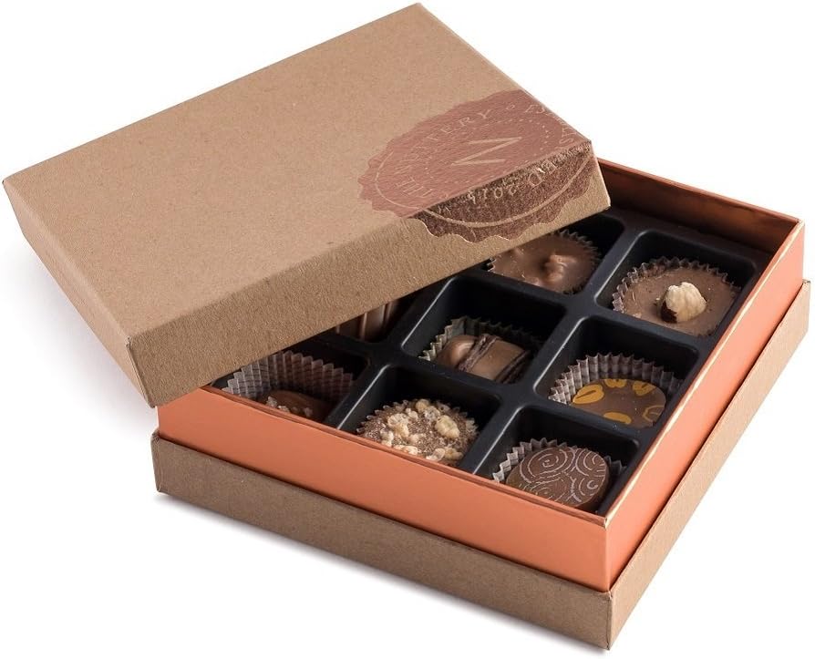 Miami Beach Milk Chocolate Truffles in a Decorative Fancy Chocolate Gift Box, 9 piece, Assorted