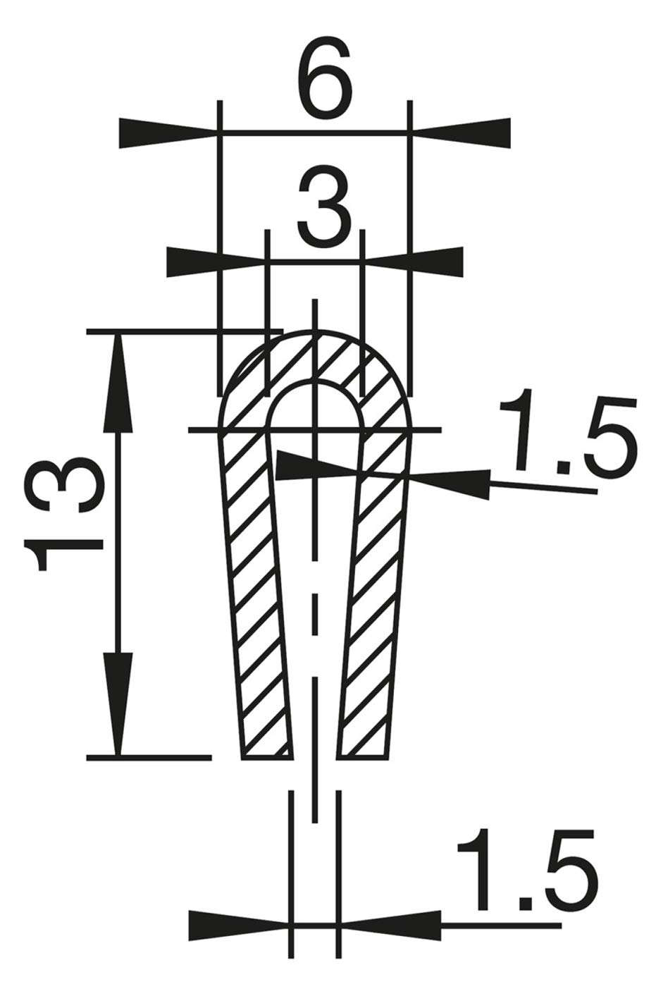SMI-Fassungsprofil V7 für 3mm aus EPDM Vollgummi Schwarz widerstandsfähiger Kantenschutz für Scheiben, Fenster, Blech U-Profil, U-Gummiprofil, U-Form (100 m)