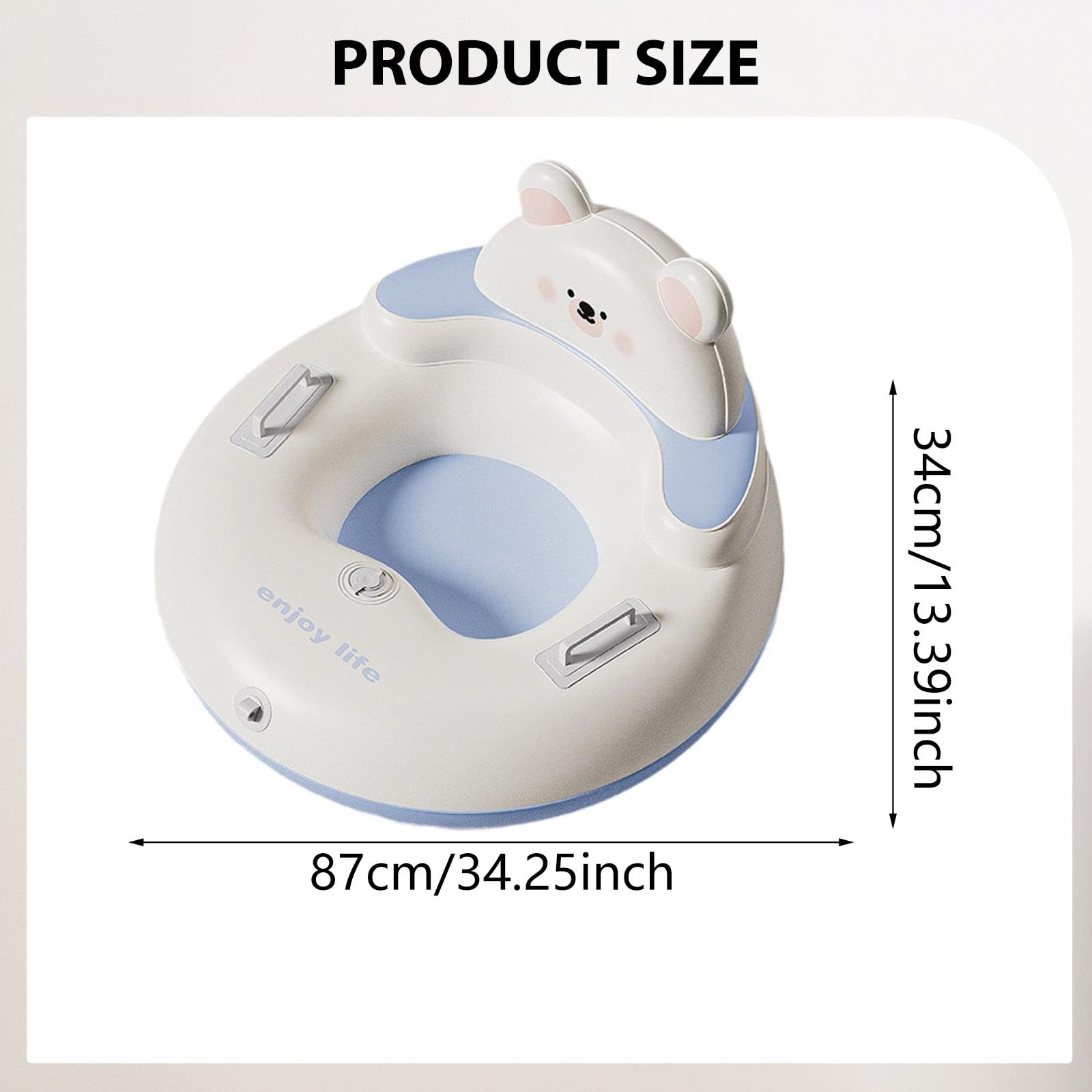 Bouée de Neige Gonflable en PVC Robuste avec Poignées Confortables Résistance Au Froid Base Large pour Stabilité Adaptée à La Luge Sports de Neige Mom