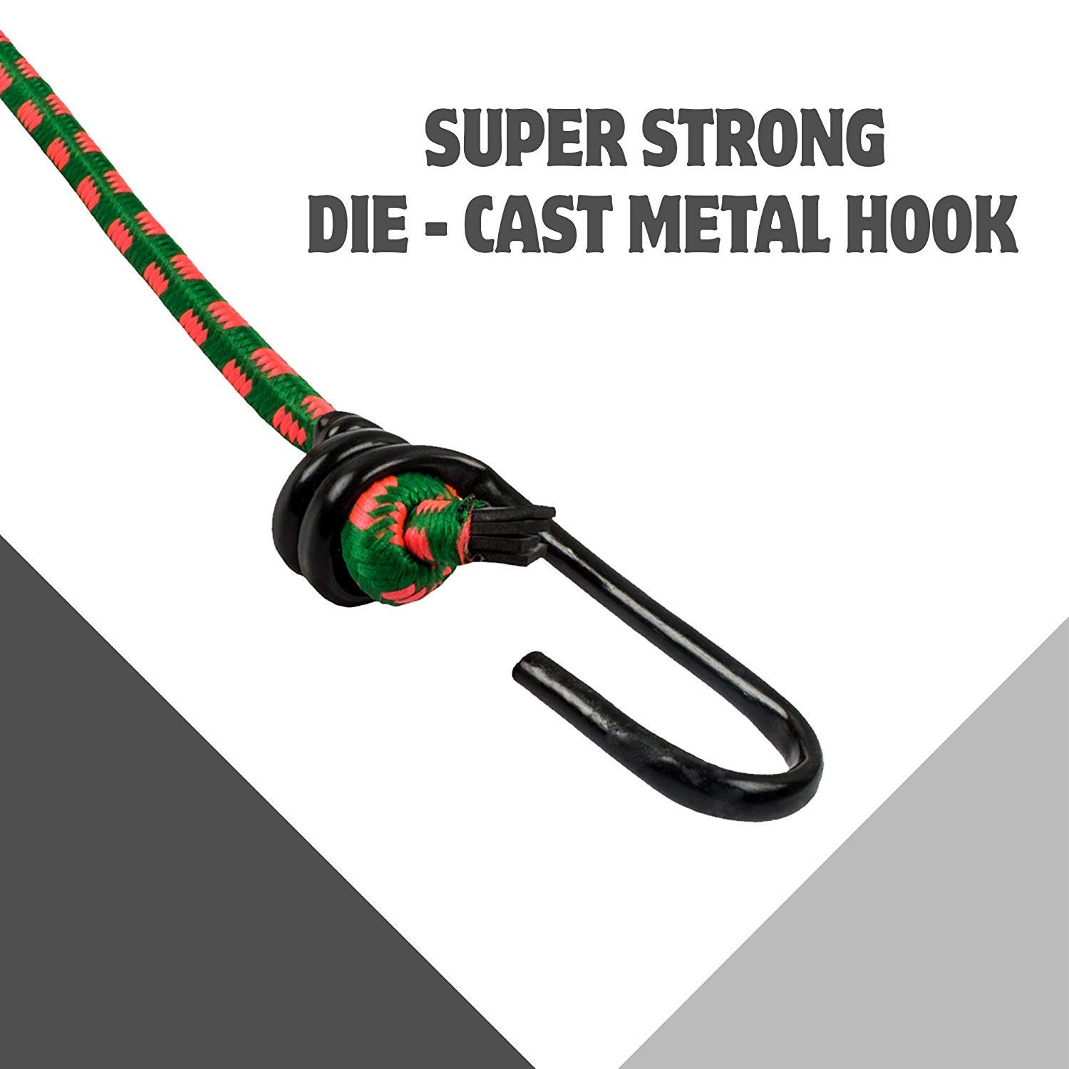 SARTHAK® High Strength Elastic Nylon and Polyester Bungee/Shock Cord Cables for Bikes, Multi Color Luggage Strap Tying Rope with Hooks (Set of 5-4FT, 5FT, 6FT, 7FT and 8ft one Each) — Amazon image 5