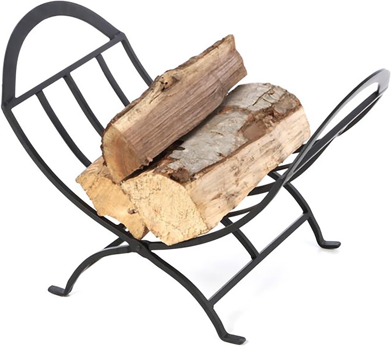 Foldable Fireplace Log Holder for Indoor and Outdoor Use Sturdy Iron Firewood Rack for Easy Storage and Stacking,