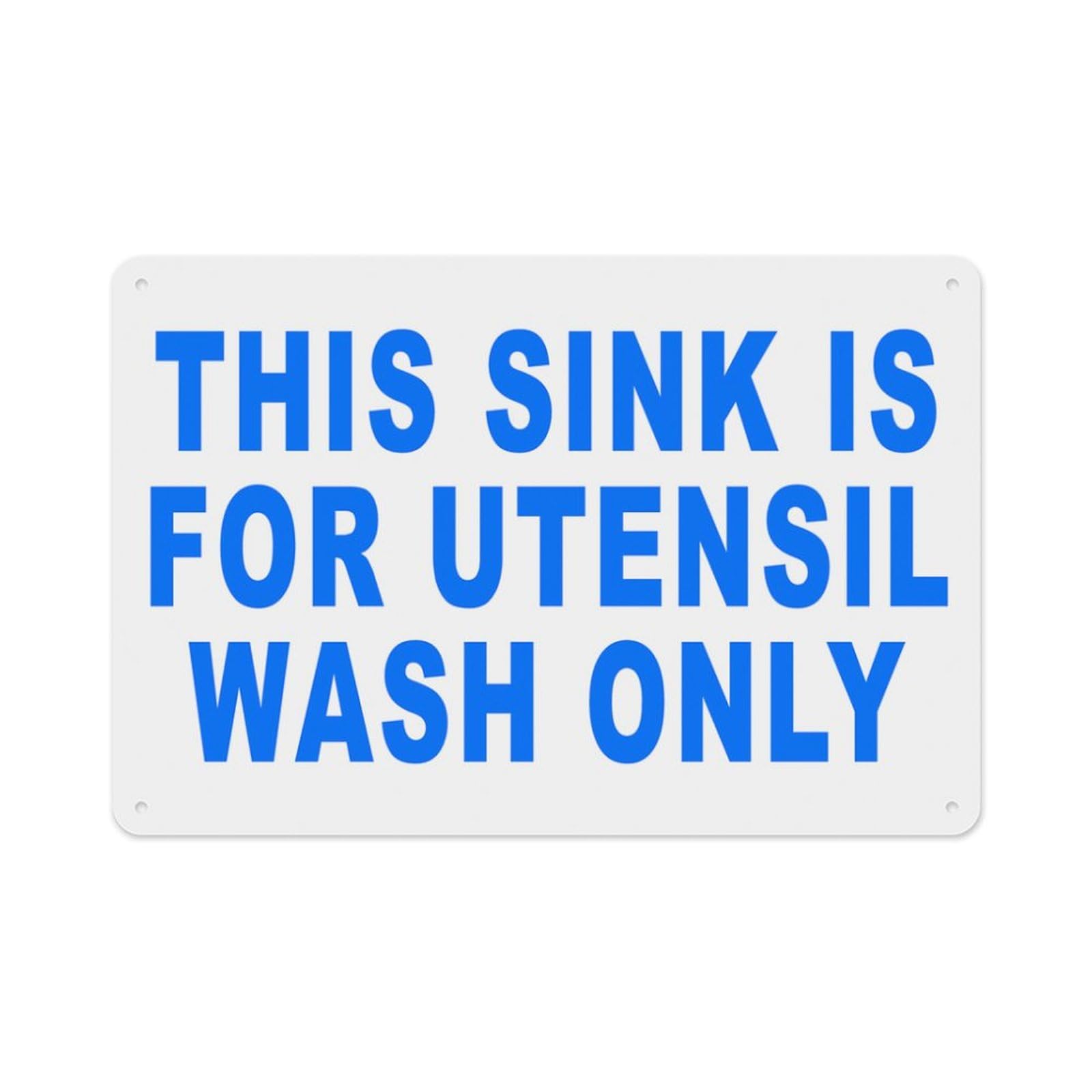 This Sink Is For Utensil Wash Only Wall Art Decor Plaque for Cafe Farm Garage Garden Yard Tin Sign 8x12 Inch