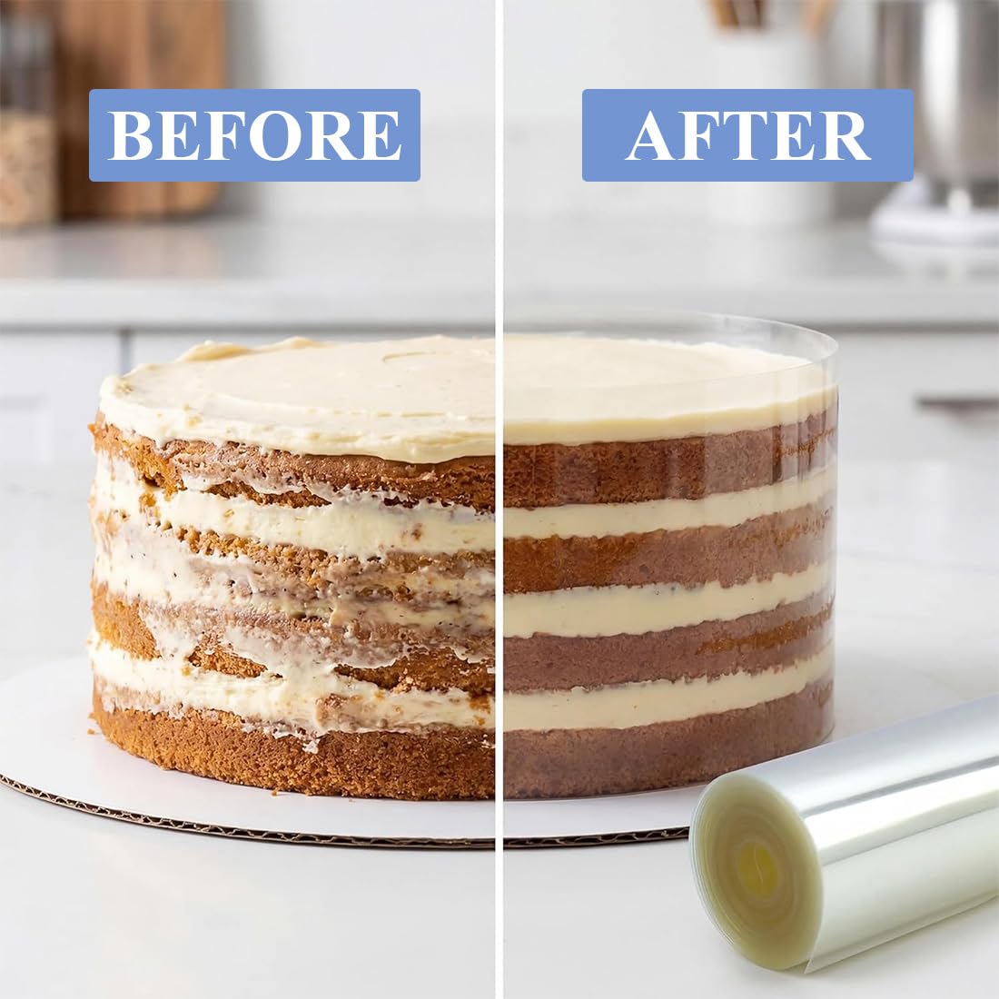 Rhodoid Patisserie Rouleaux Transparent 20cm x 10m Feuille Acétate Réutilisable pour Gâteaux