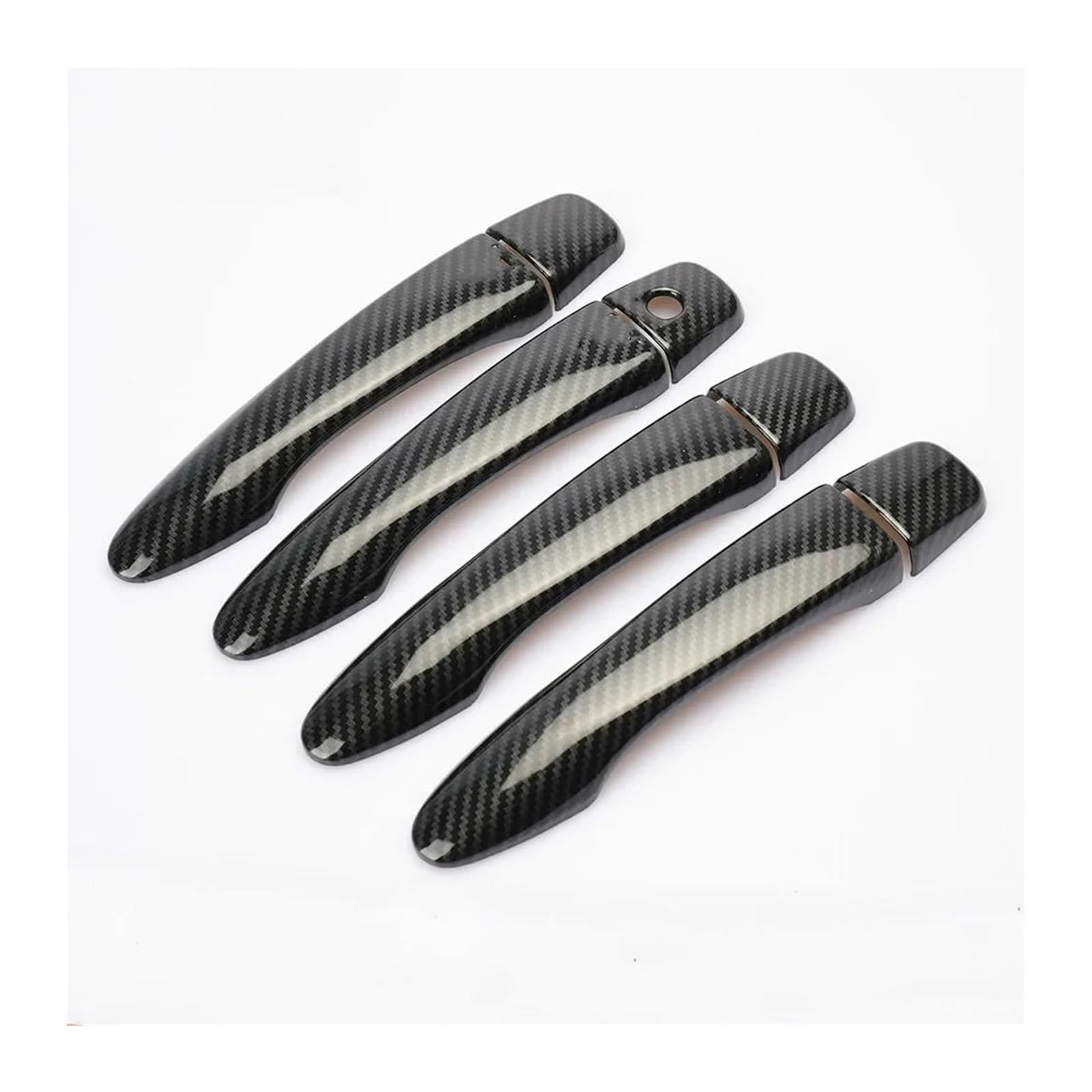 HCKCLMBMZW for Nissan for Qashqai J11 2014-2020 Carbon Fiber Chrome CAR Door Handle Cove Trim Styling Accessories Door Handle Cover(Style 2)