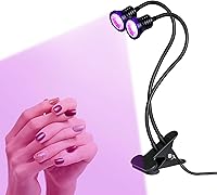 Vista 1 de YXO YUXINOU Accesorio negro con cuello de cisne y abrazadera para curado UV de uñas de gel UV, portátil, doble cabeza, luz negra UV de 5 V, entrada
