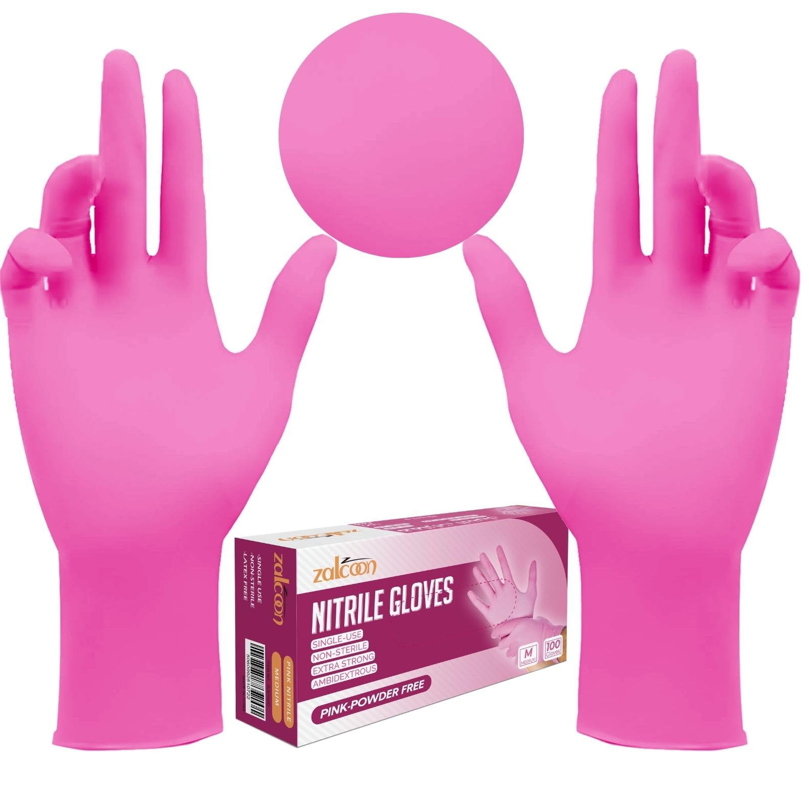 Nitrile Exam Disposable Gloves, Powder Free, Latex Free, Best for Restaurant, Saloon, Kitchen, Cleaning, Food Prep (100 pieces x 1 Pack)