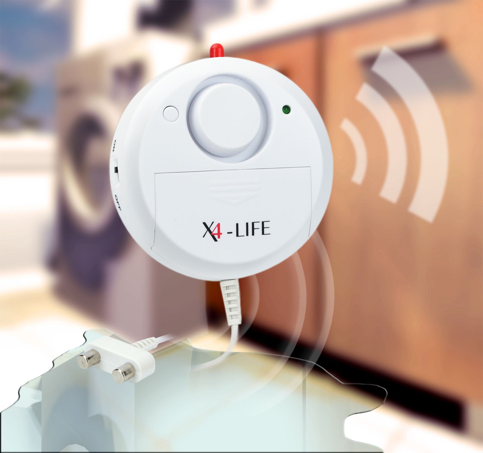 X4-LIFE Security Alarm Lot de 2 détecteurs d'eau