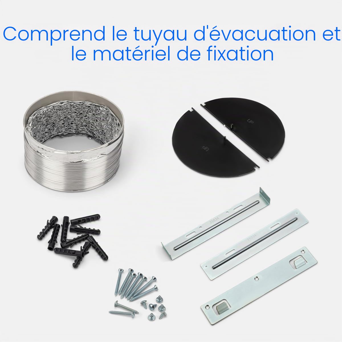 Hotte cheminée inox Bomann DU652-1-inoxInoxHotte aspirante sous-structure d'une largeur de 60 cm, Aspiration puissante de 205 m³/h, Eclairage LED efficace (blanc chaud 2W