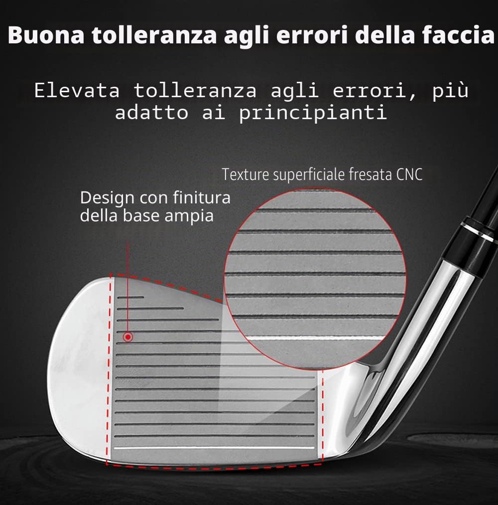 Set da Golf da Uomo,Set Completo per Principianti,12 Mazze da Golf e Sacca con Carrello,Stecca in Grafite,Mano Destra