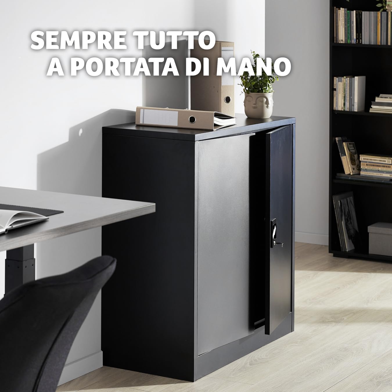 tectake 800598 - Armadietto Portadocumenti, ripiani regolabili in altezza, facile da montare, diversi modelli (90 x 40 x 90 cm, n.402941)