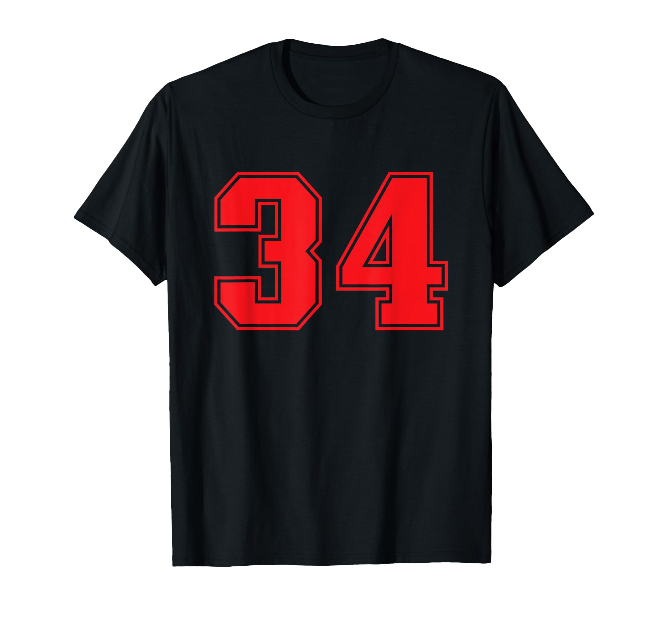 Amazon | 数字 #34 レッド スポーツジャージ ラッキーナンバー T