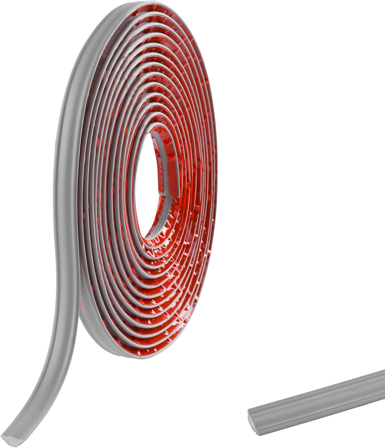 Matte Grey PVC Quadrant Trim,Flexible Laminate Beading Self Adhesive Plastic Wall Corner Edging Strip for Worktop Ceiling Floor,Caulk Moulding Skirting Board Trim(6M,12mm*6mm)
