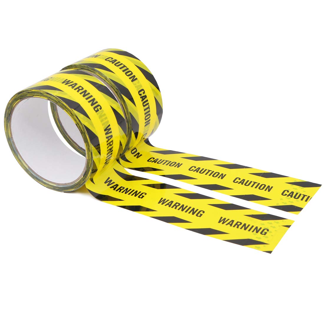 2 Roll Warning Tape,Hazard CAUTION WARNING Adhesive Barricade Tape Maximum Readability with Bold Black Twill Print