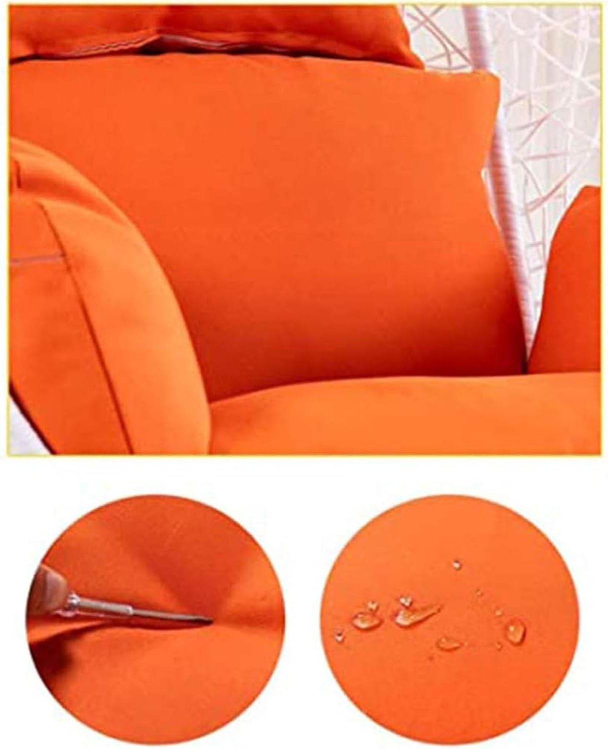 Single Swing Hanging Egg Chair Cushion Oversized Seat Hanging Mattress Basket Swing Chair Pads Suitable for Indoor and Outdoor Terraces and Backyard (Chair NOT Included) (Color : Brown)