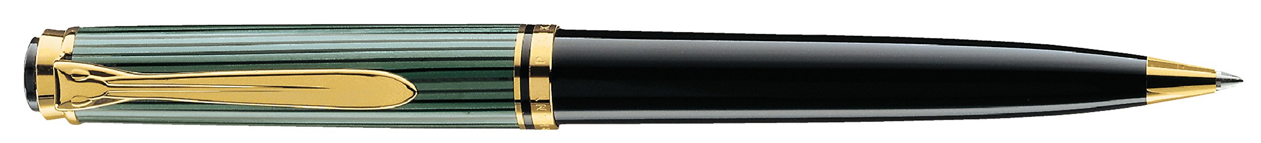 Pelikan 986240 Drehkugelschreiber Souverän K 800, 1 Stück, schwarz/grün