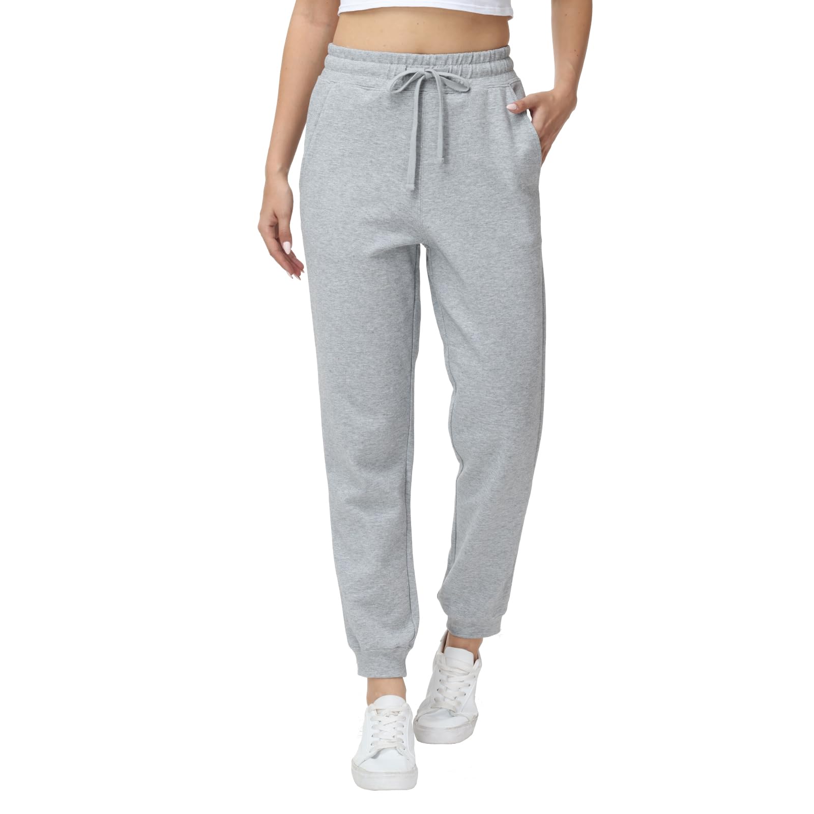 Women’s Tall Sweatpants 32” / 34” Inseam Extra Length Joggers Pants for Tall Women — Light Grey by Amazon