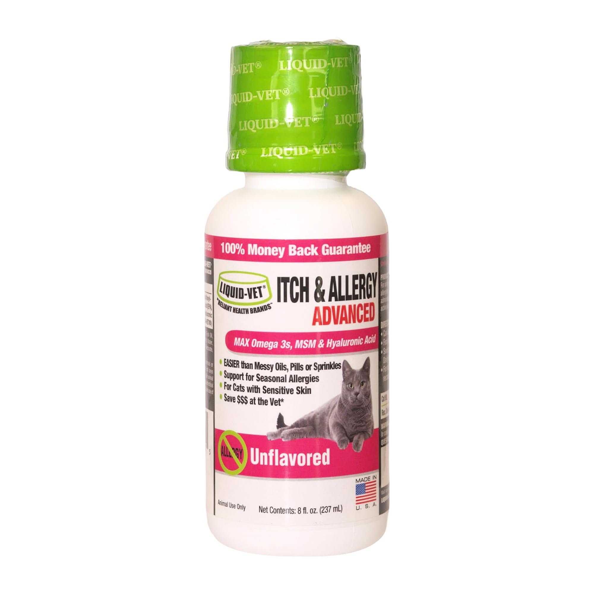 LIQUID-VET by Cool PET Holistics Feline Itch & Allergy Advanced Formula, Plain, 8 oz