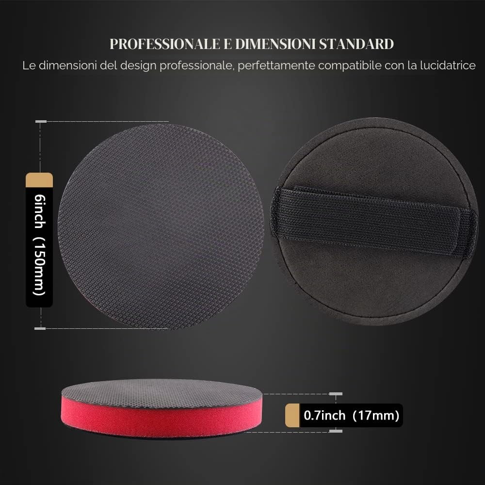 SPTA Clay Bar Pad, 1 disco clay bar da 150 mm e 1 applicatore manuale da 150 mm, per la pulizia Magic Car Pad Cleaning, riutilizzabile e lavabile