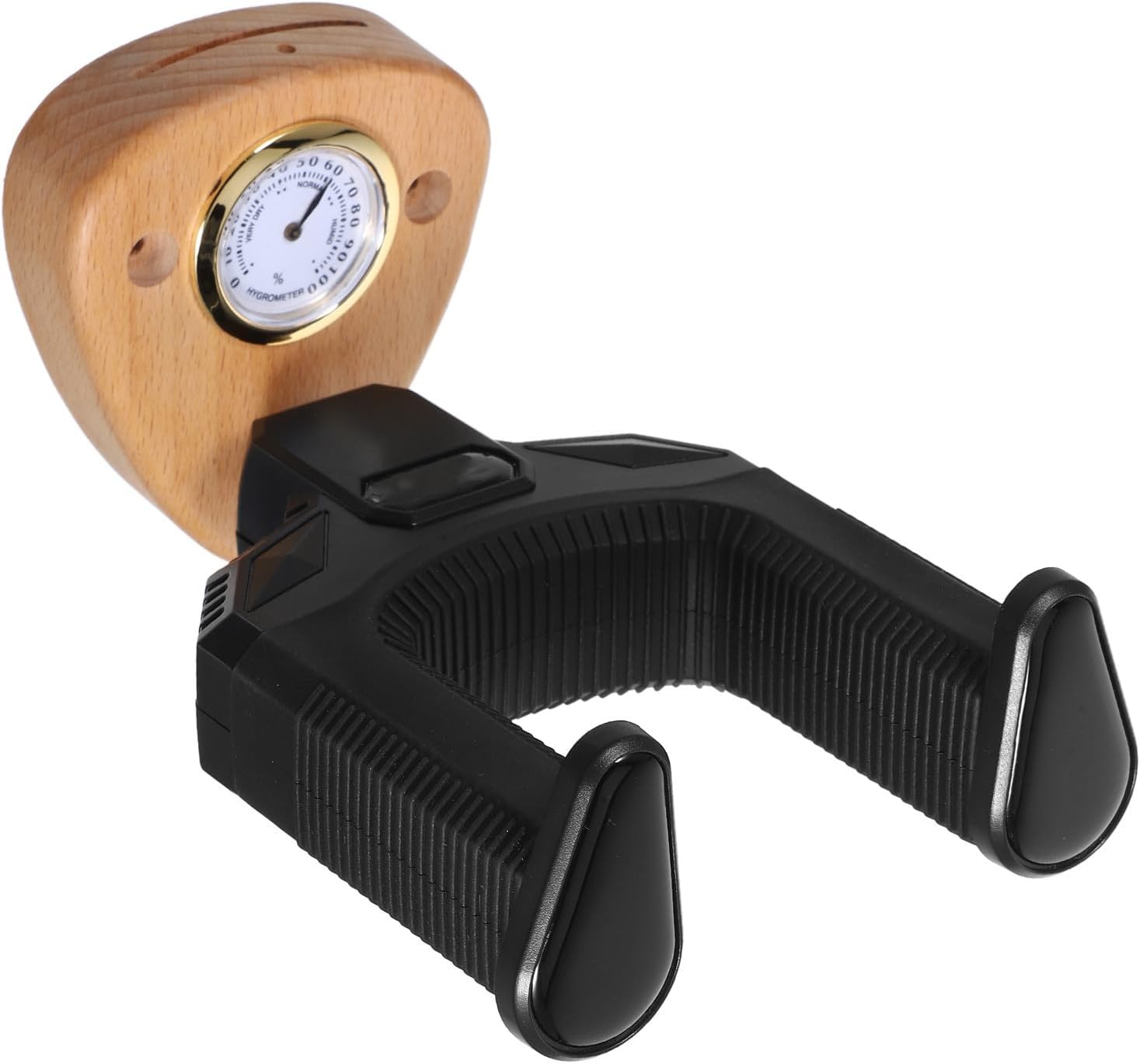 BESTOYARD Heavy Duty Guitar Wall Mount Hanger with Hygrometer for Securely Holding Acoustic Guitars and Ukuleles, Beech and Iron Construction, Easy to Install, for Store Space Display