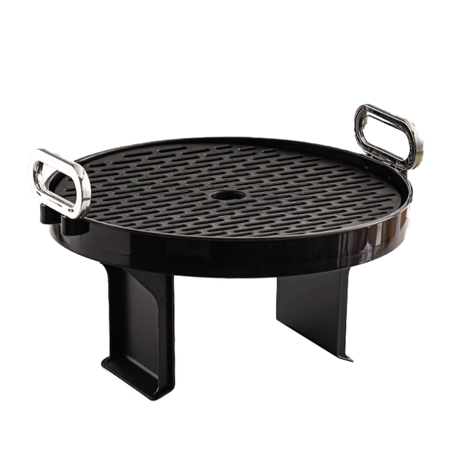 XCSDEW Round Sofa Tray,Plastic Armrest Storage Rack,Removable Perforated Drain,Suitable for Storing Fruit(Black)