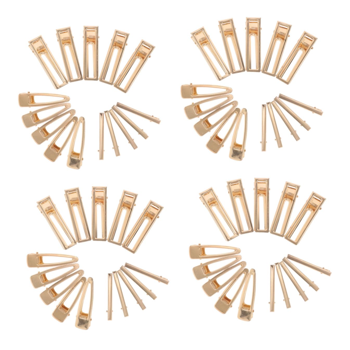VALICLUD 60 pezzi Fermagli per Capelli in Metallo Oro Clip Coccodrillo Vuote per DIY Accessori Capelli Donna e Bambina Barrettes Leggere e Resistenti per Styling Quotidiano e Occasioni