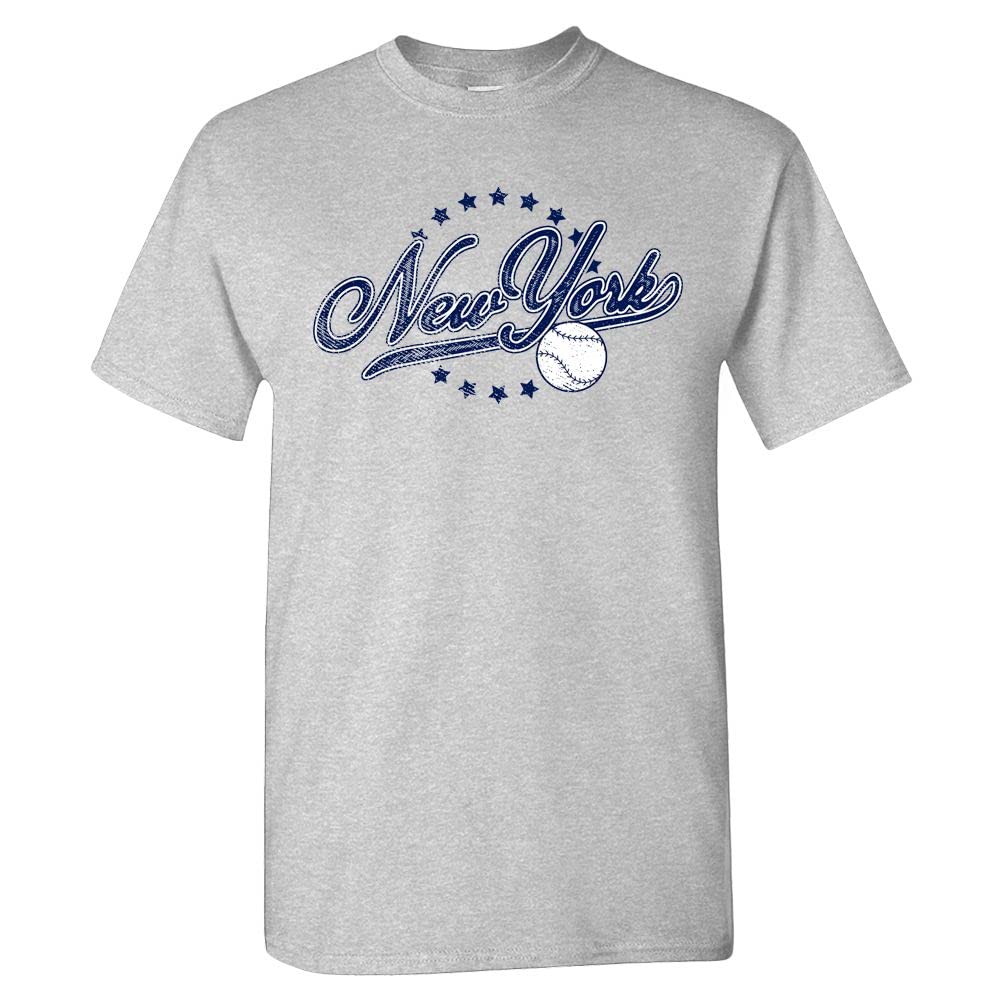 Pro Baseball Vintage Team Men's Retro Fan Apparel, New York - Grey Shirt, XXL — image 1