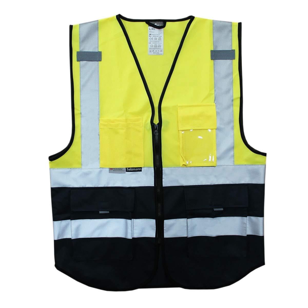 Chalecos Reflectantes de Alta Visibilidad, Chaleco Reflectante tráfico Nocturno construcción Conductor for Llevar Amarillo Varios tamaños(5XL)
