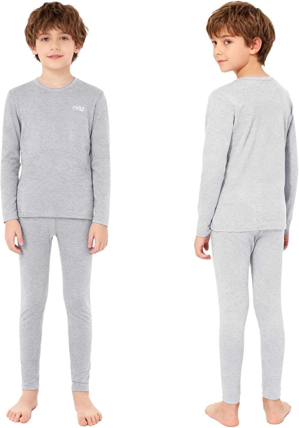 JEYPINMI Unisex Boys Girls Fleece Lined Homewear Thermals Long Johns Underwear Base Layer Top and Bottom Set