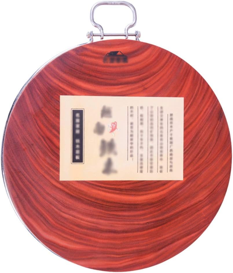 Solid Wood Cutting Board Kitchen Home Authentic Iron Wood Whole Wood Round Chopping Block with Handle Best Kitchen Chopping Board for Meat (Size : 39 * 4cm) (OneColor 39 * 5cm)