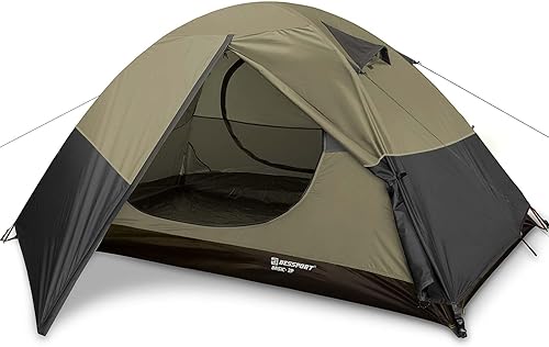 Miniatura 13 de Bessport Tienda de campaña para 1/2 persona, impermeable, dos puertas, tienda de mochilero, fácil instalación, ligera, para exteriores, senderismo,