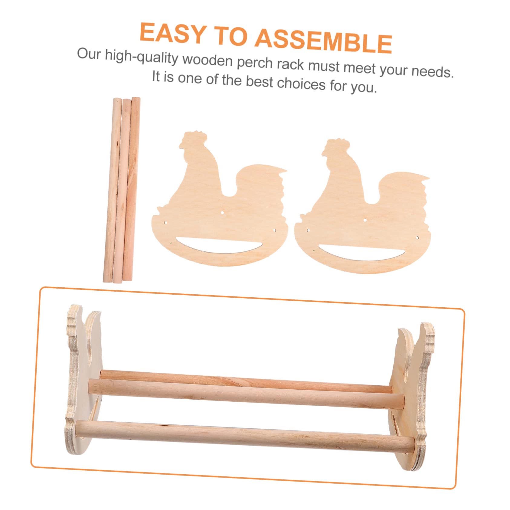Toddmomy 2 Pezzi per Uccelli Legno Forma Gallina Rack per e Pappagalli e Naturale Superficie Liscia e Ben Rifinita
