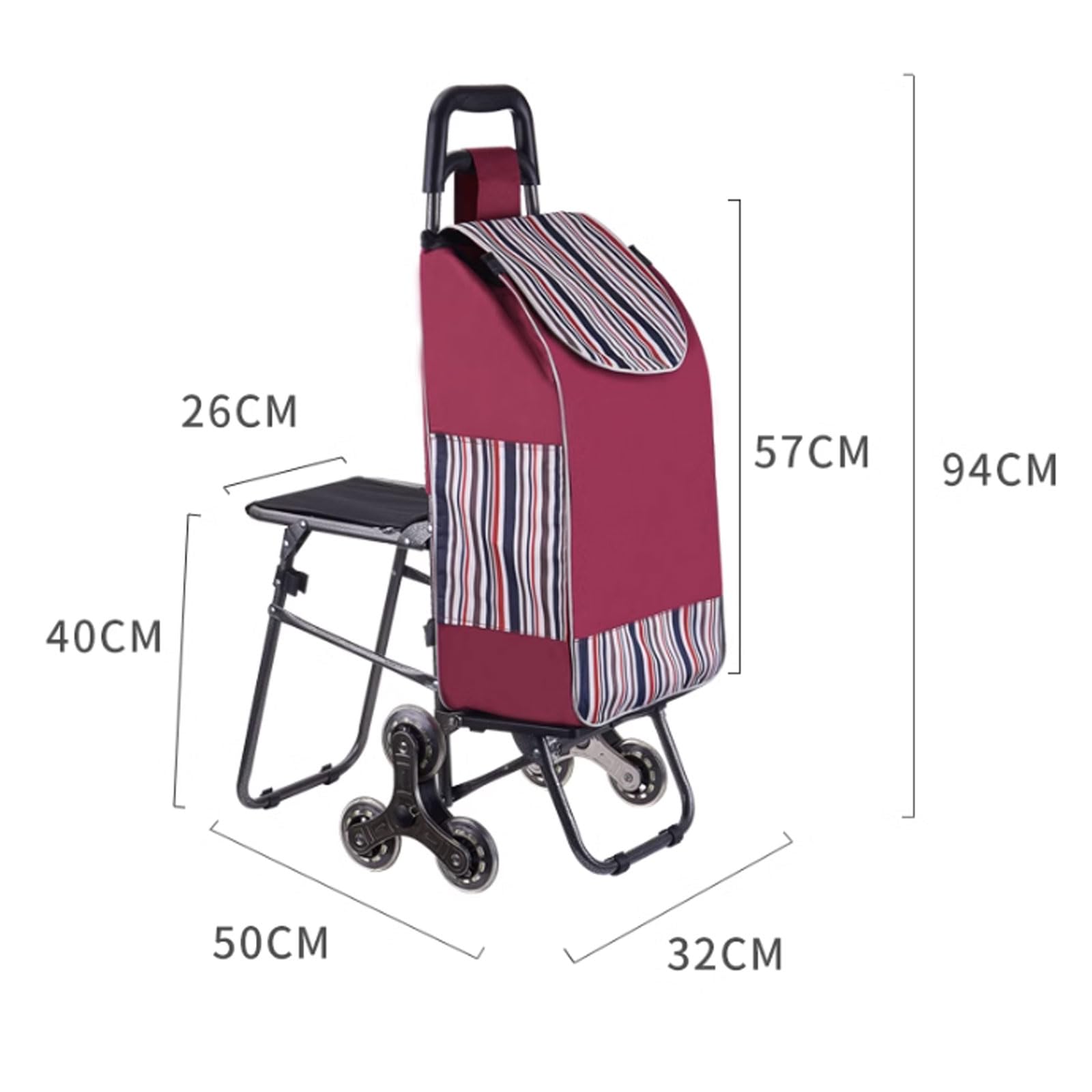 Este Carrito de Compras portátil para Subir escaleras es un Carrito de Compras Plegable de Gran Capacidad para el hogar, la Tienda o el Garaje.