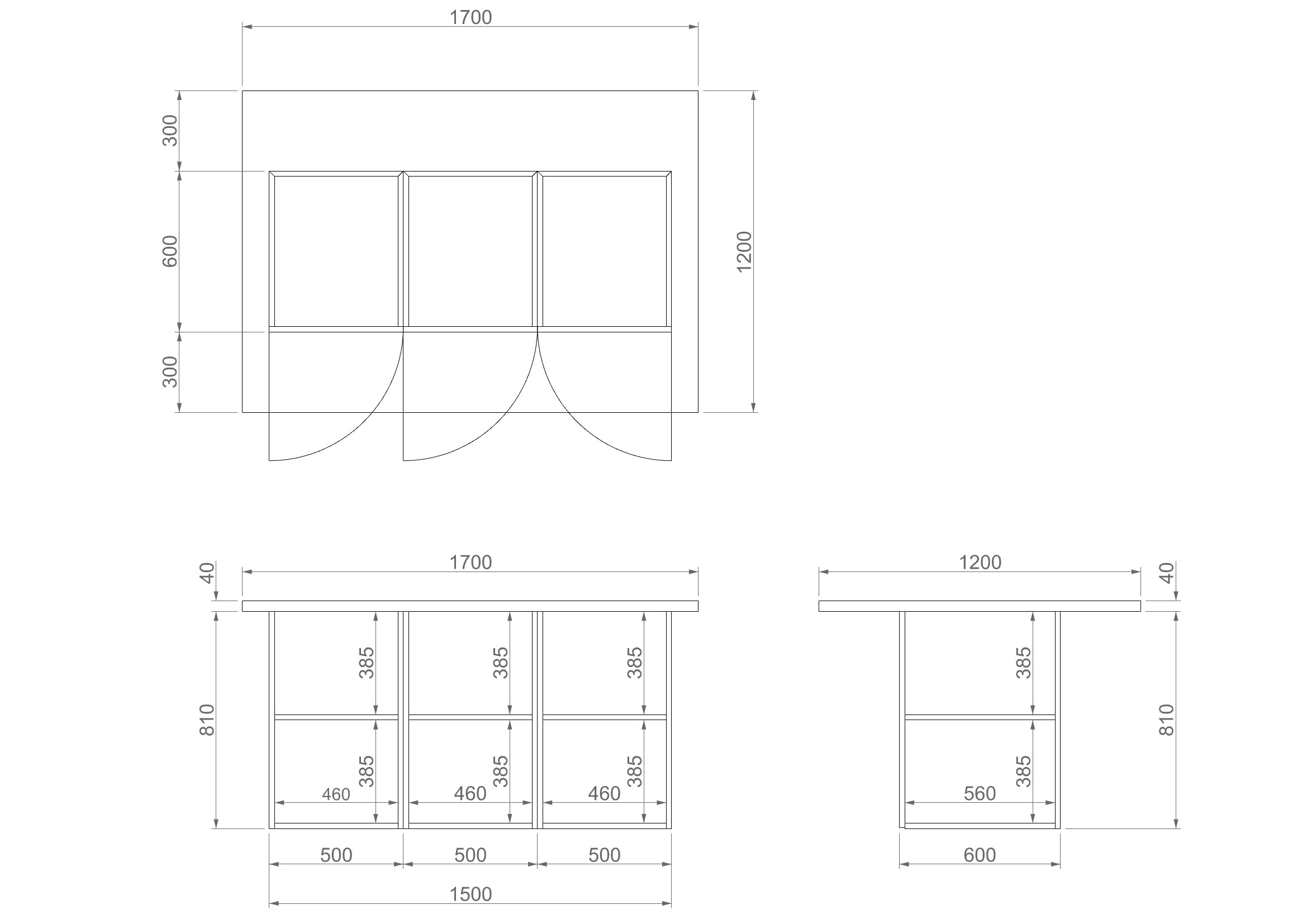 VE.CA - Isola Cucina Erika con Piano Lavoro 120x170x85 cm, Made in Italy - Mobile Cucina Moderno, Credenza con 3 Ante - Ideale come Tavolo da Pranzo - Rovere Grigio