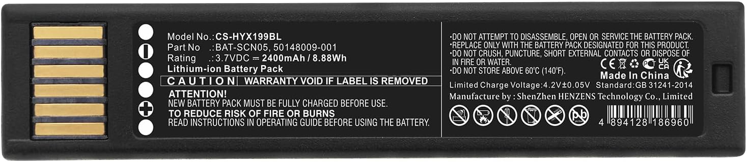 Replacement Battery for Honeywell 50148009-001,BAT-SCN05,Granit XP 1990iSR,Xenon 1902GHD,Xenon 1952,Xenon XP 1902GHD,Xenon XP 1952,2600mAh