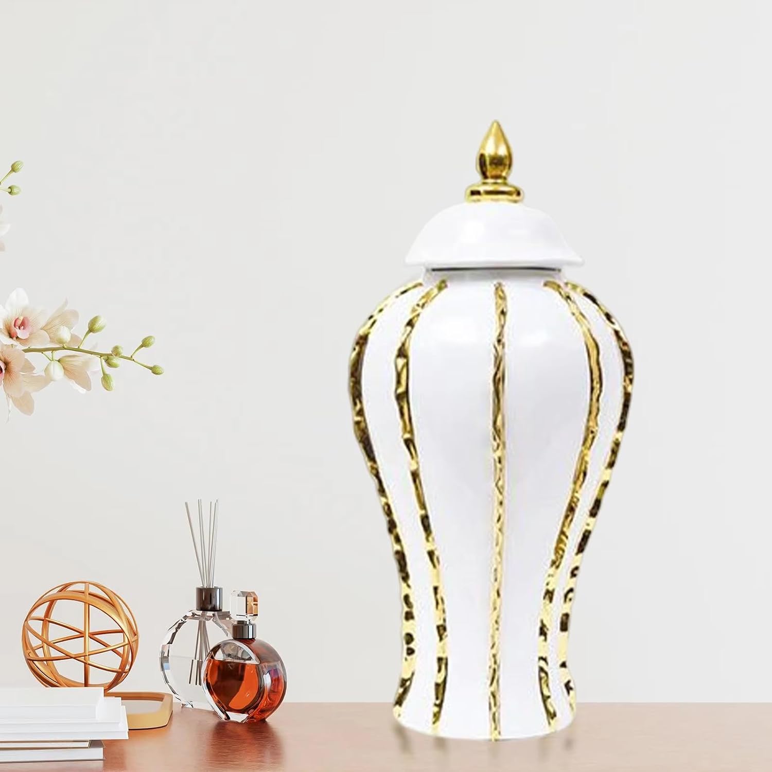 Handcrafts Ceramics Gingers Jar Porcelain Vases With Lid Table Centerpieces Display For Weddings And Parties Decors