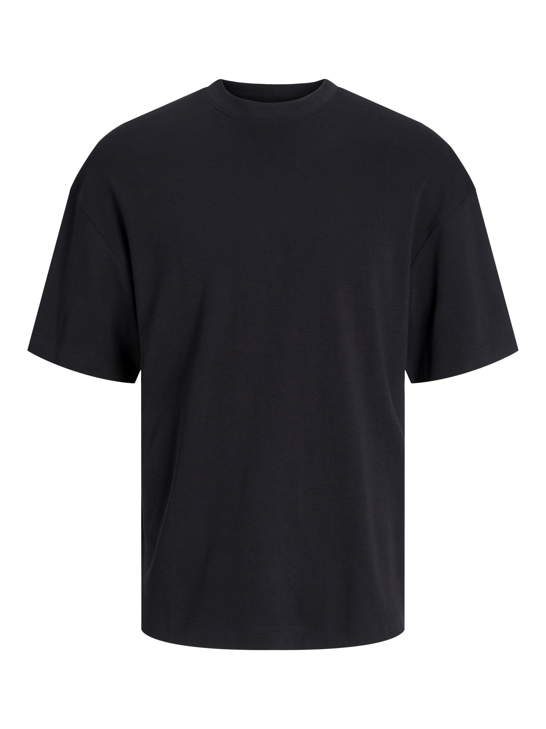 JACK & JONES Male T-Shirt Plain Crew Neck T-Shirt, Black, L