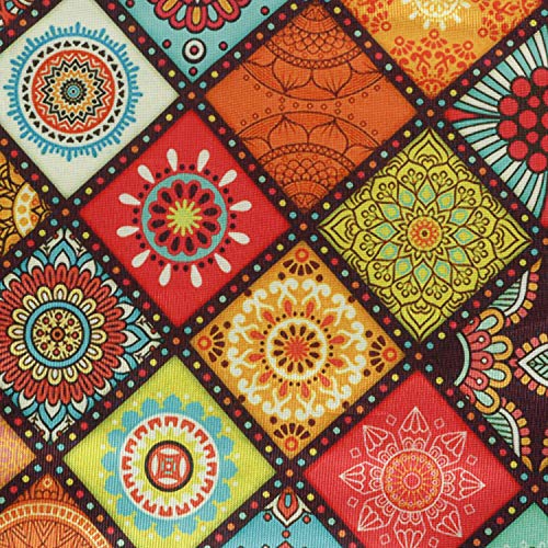 Image of Polyester 3-Layered Microwave-Oven Top Cover with 4 Pockets (Multi, Size-36x14 Inches), flower design (MOCTC-DGTL-RNGLI-MLT)