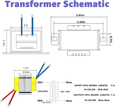 24V/10W AC/AC Power Transformer, Input 120V/60HZ Single-Phase Transformer, Applicable to Stage Lighting, Audio Equipment, Small Power Supply K-030, Rv Emergency Lighting, etc.