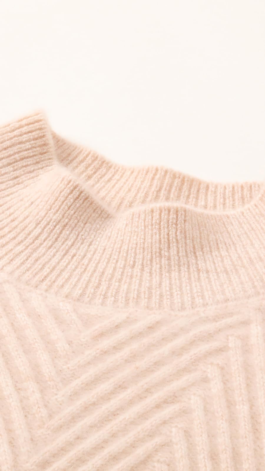 E-girl Maglione da donna 95% cachemire con colletto alto, a maniche lunghe, in lana di cashmere, a righe, sottile, spesso SH376