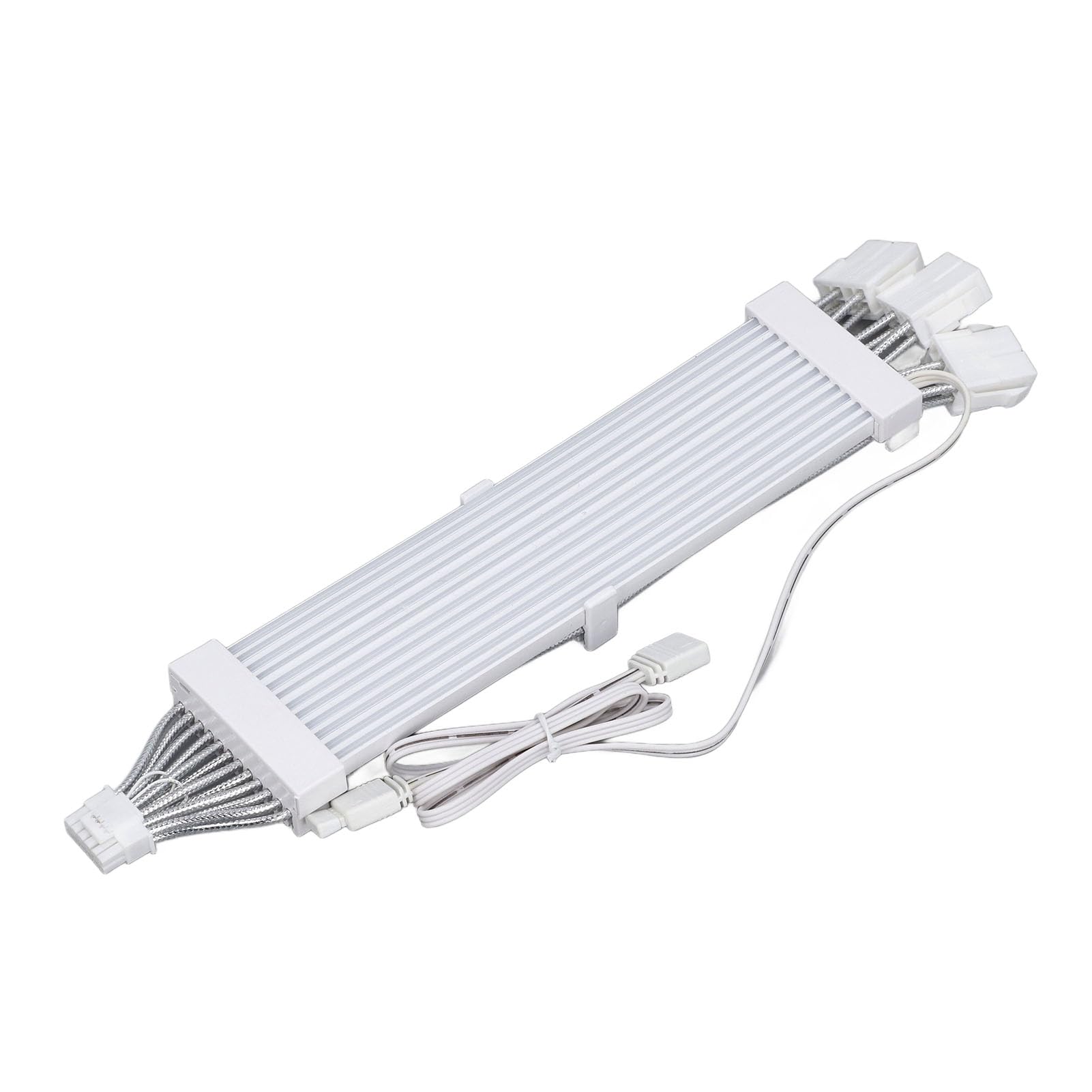 RGB PSU Cable, 30CM Length 12pin Plus 4pin to 3x8PIN White RGB Power Extension Cable 5V 3Pin Synchronized ARGB Motherboard Power Supply Cable for Graphics Card and PC Case
