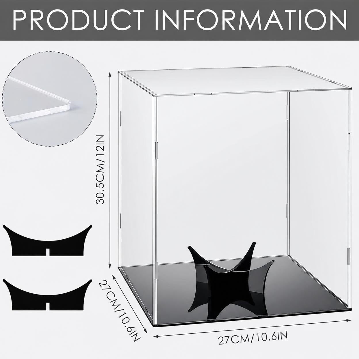 Vitrina Expositora Acrílico Transparente, Caja Metacrilato para Balones, Soporte Estable para Baloncesto, Fútbol