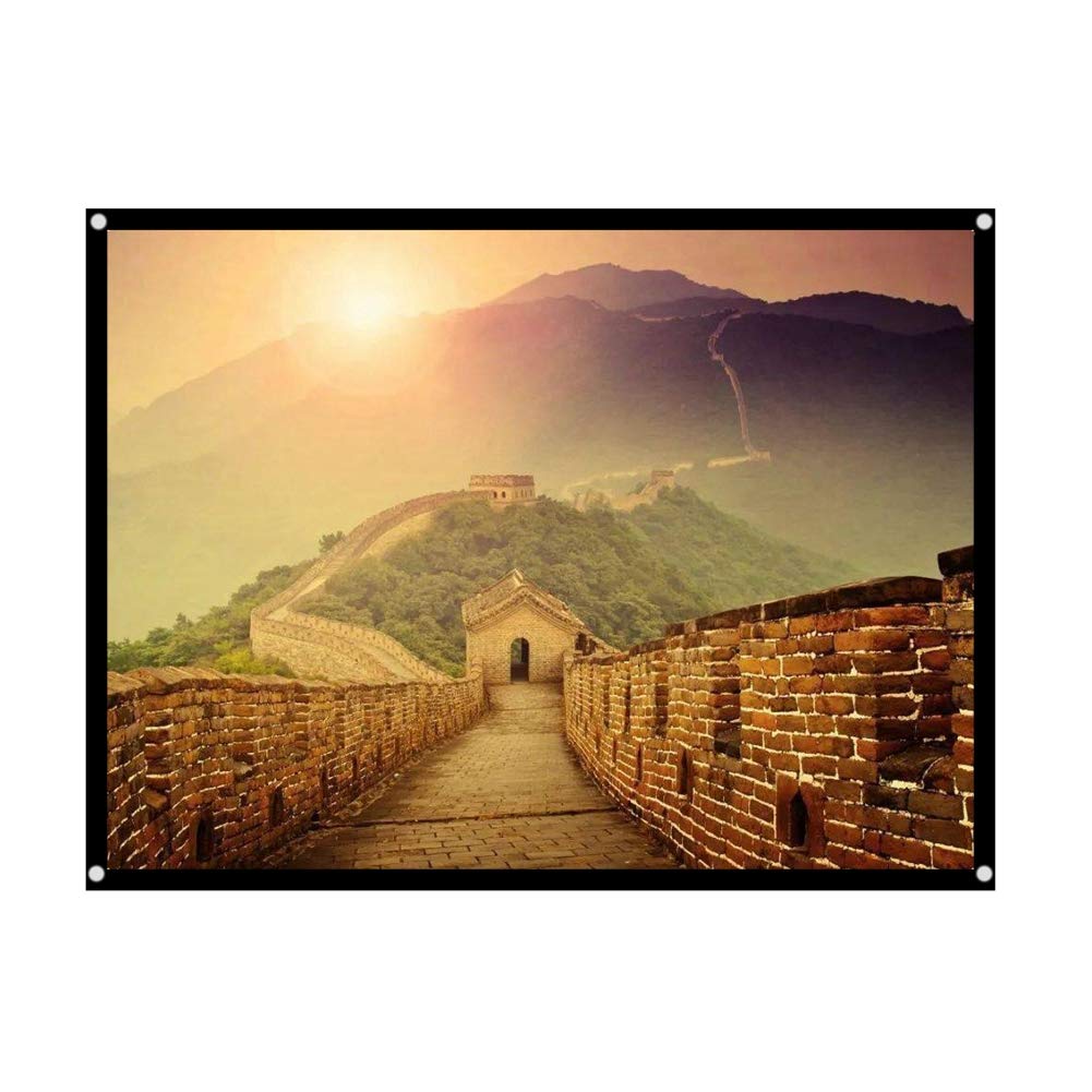 Pantalla de proyección de 60 '' / 72 '' / 84 '' / 100 '' Cortina de proyector de tela de poliéster sintético plegable sin arrugas 4: 3 para cine en casa para interiores y exteriores(60in)