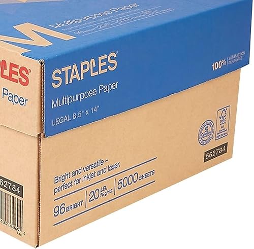 Vista 9 de Staples Papel de inyección de tinta, papel multiusos de 11 x 17 pulgadas, 1 caja de 5 resmas para 2,500 hojas en total, 20 libras, papel brillante