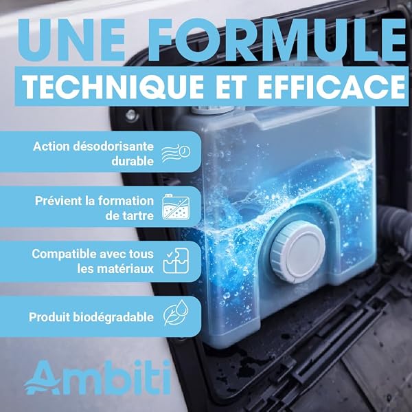 Ambiti Traitement Liquide pour Réservoirs d'eaux Usées et Entretien Efficace des Installations Sanitaires Compatible Avec les Camping-Cars les Caravanes et les Bateaux Format de 5L - 3